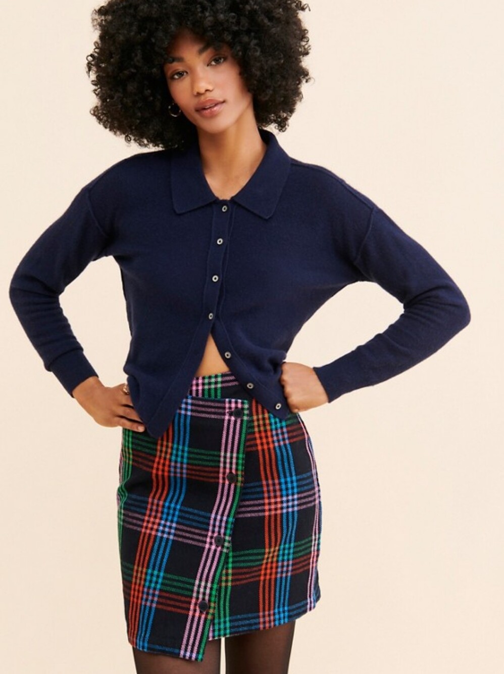 PLAID BLANKET MILA SKIRT | SIZE 38